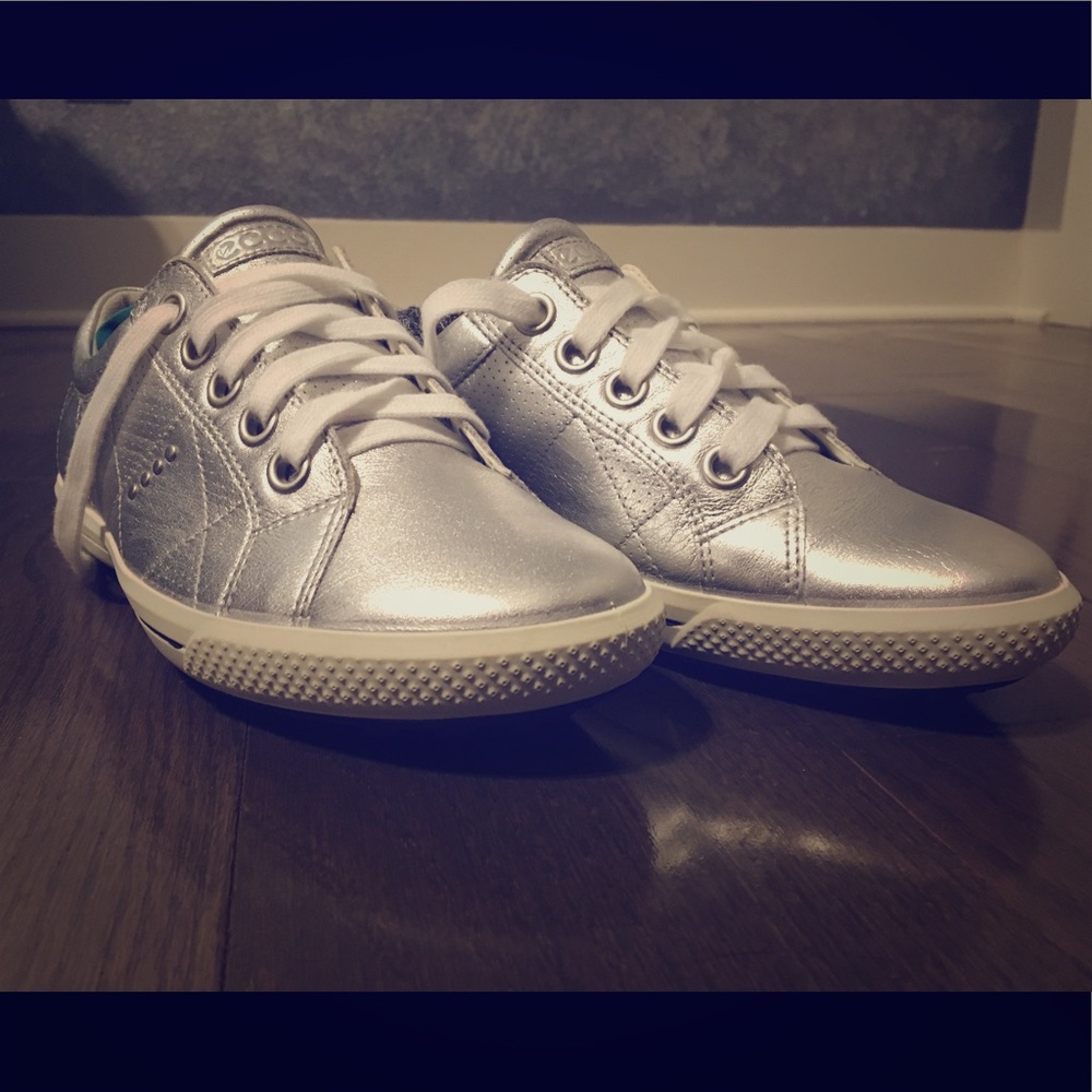Silver Ecco Sneakers for Women Size 38 European